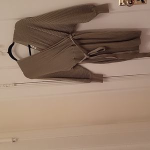 Navy Green V Neck stretchy dress